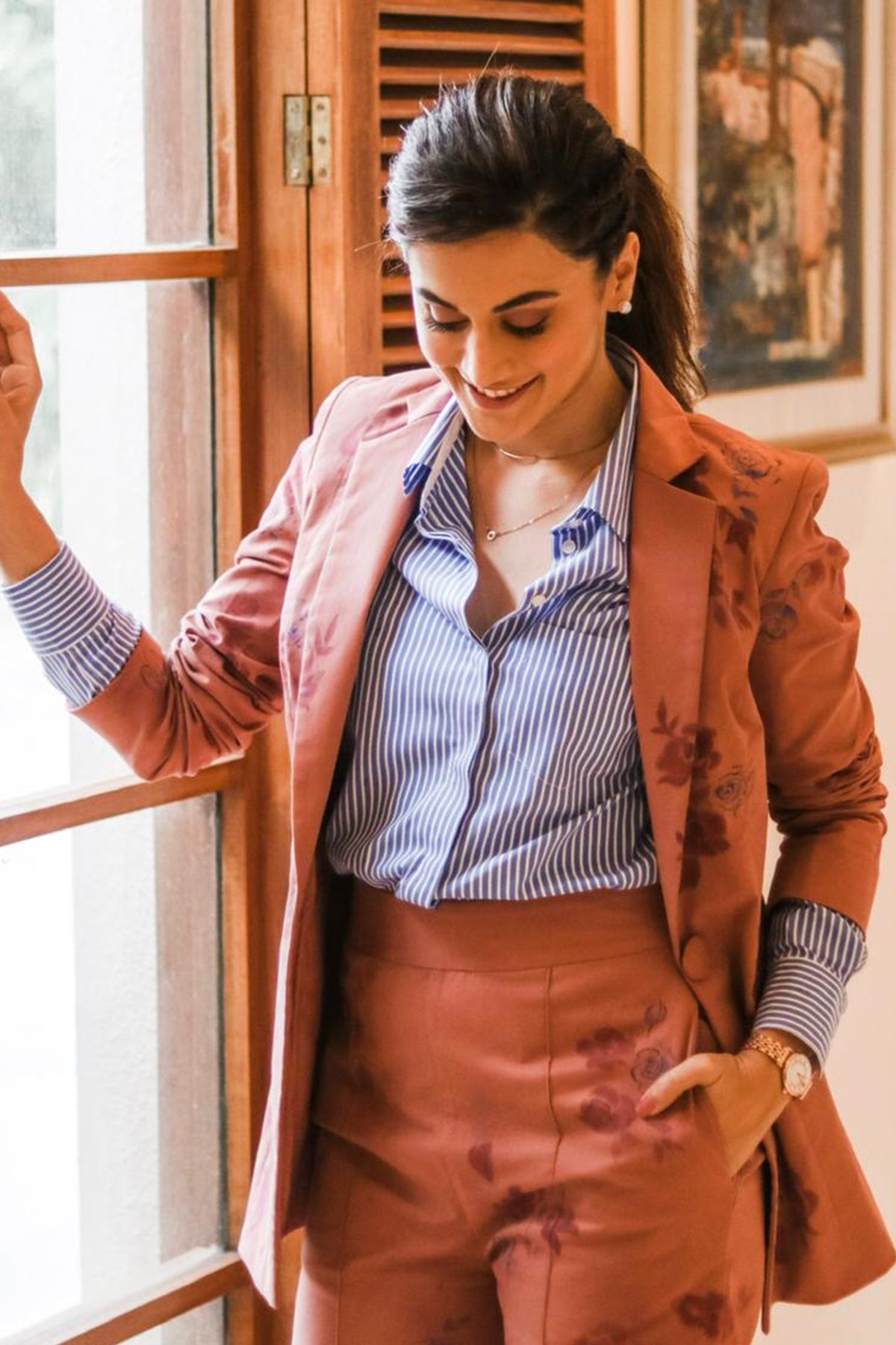 Taapsee Pannu in Hand Painted Suit